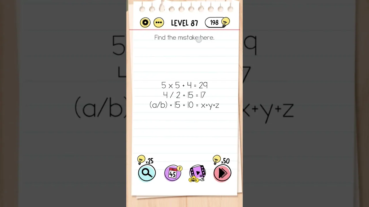 Brain Test Level 87 Find the mistake here gameplay screenshot