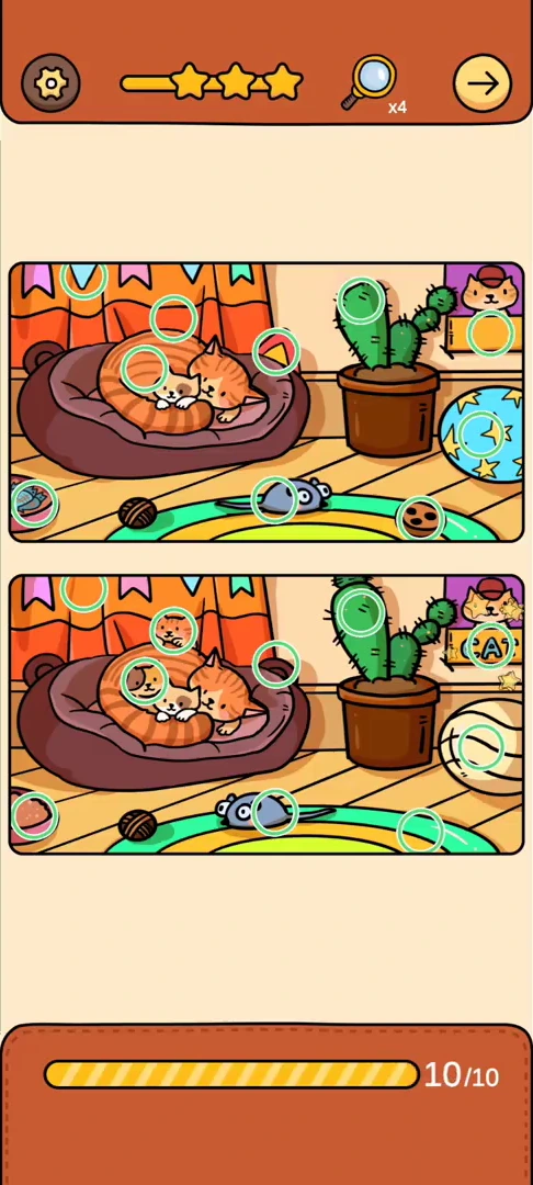 Find Out Differences reference 1 Sleeping Cat real gameplay