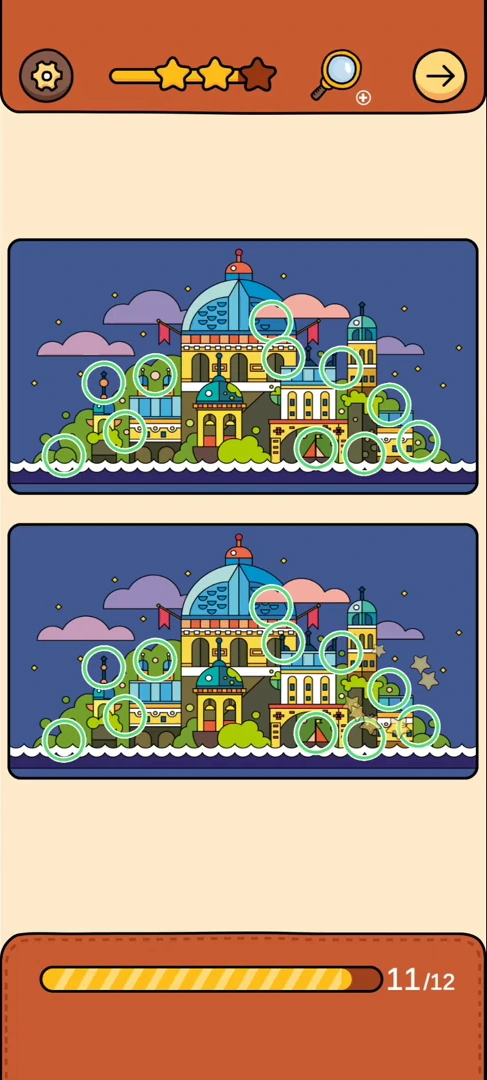 Find Out Differences reference 17 Palace at Night real gameplay