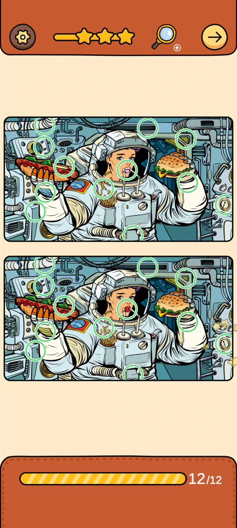 Find Out Differences reference 24 Astronaut Lunch real gameplay