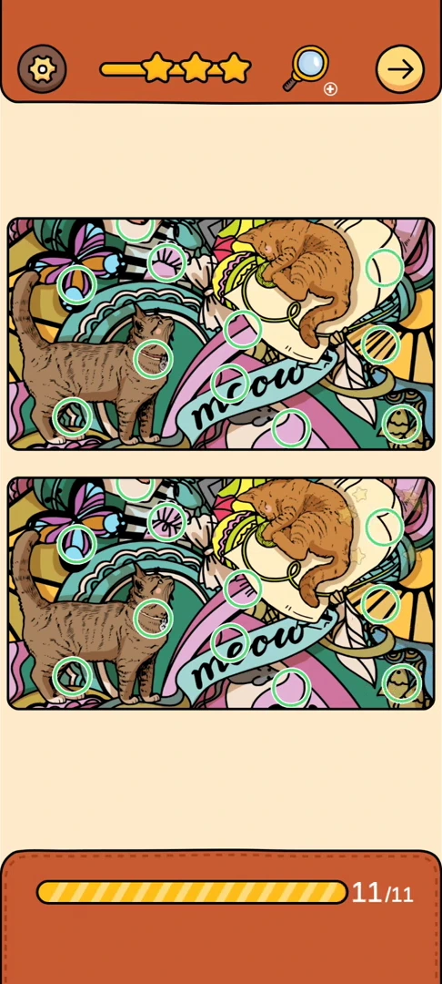 Find Out Differences reference 46 Cats and Wool real gameplay