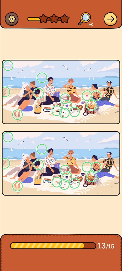 Find Out Differences reference 51 Beach Picnic real gameplay