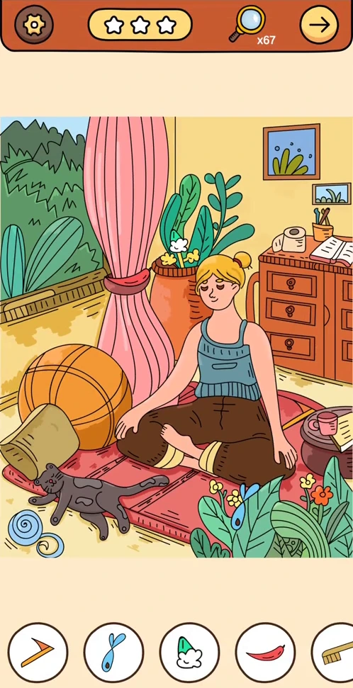 Find Out Hidden Objects reference chapter 1, scene 1 Yoga Room real gameplay