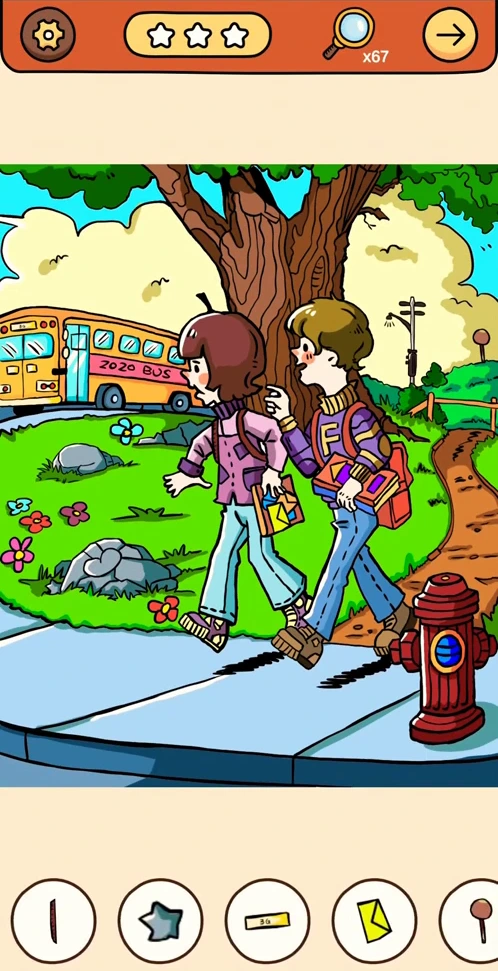 Find Out Hidden Objects reference chapter 2, scene 2 School Walk real gameplay