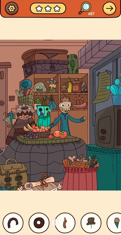 Find Out Hidden Objects reference chapter 2, scene 3 Monster Dining Room real gameplay