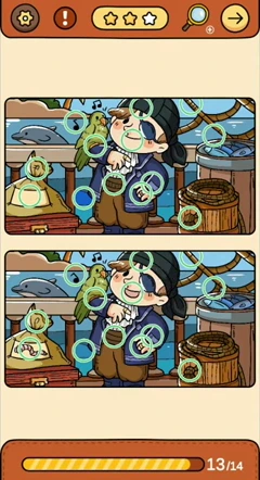 Find Out ocean story reference 11, differences Pirate and Parrot real gameplay