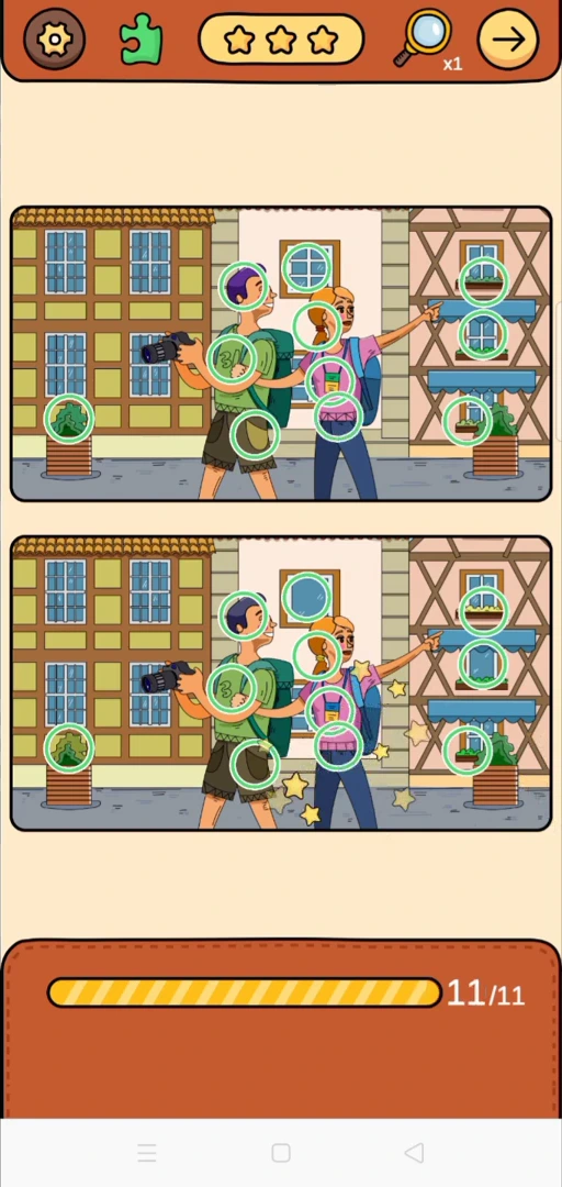 Find Out travel story reference 5, differences Couple in the Town Square real gameplay