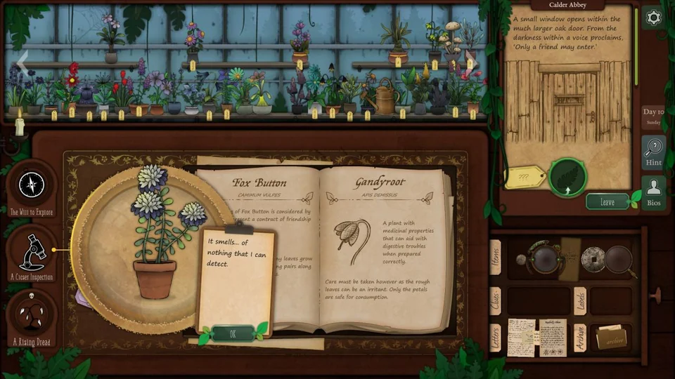 Strange Horticulture Day 10 Long Meg, Elixirs, and Arduinna real gameplay