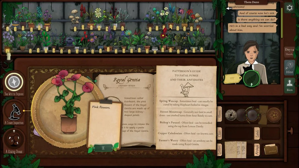 Strange Horticulture Day 14 Gosforth Coin and Dendrew Preparation real gameplay