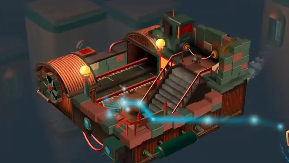 Tiny Robots Recharged Level 19 Trainwreck real gameplay diorama