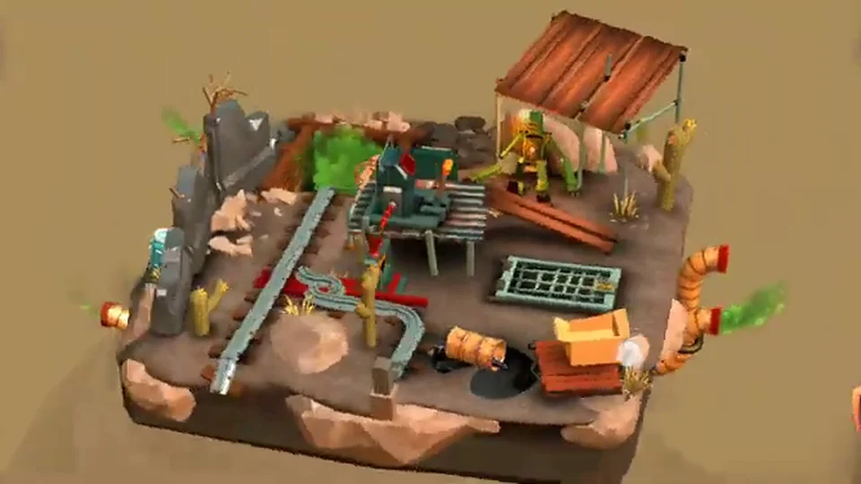Tiny Robots Recharged Level 21 Mystery Mine real gameplay diorama
