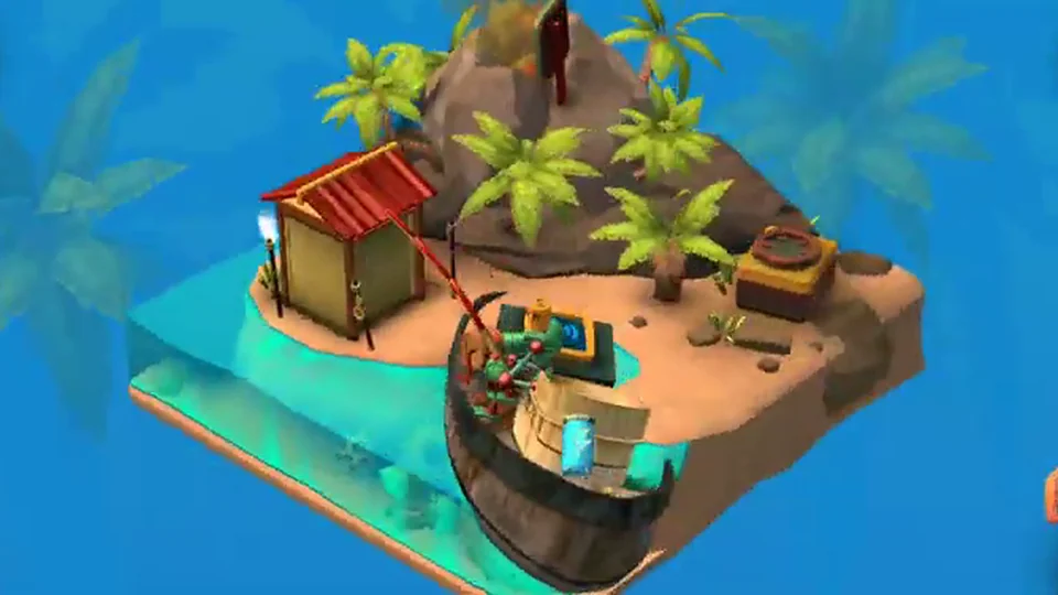 Tiny Robots Recharged Level 24 Fishy Volcano real gameplay diorama