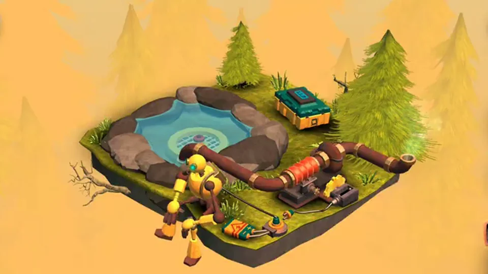 Tiny Robots Recharged Level 27 Pump It real gameplay diorama