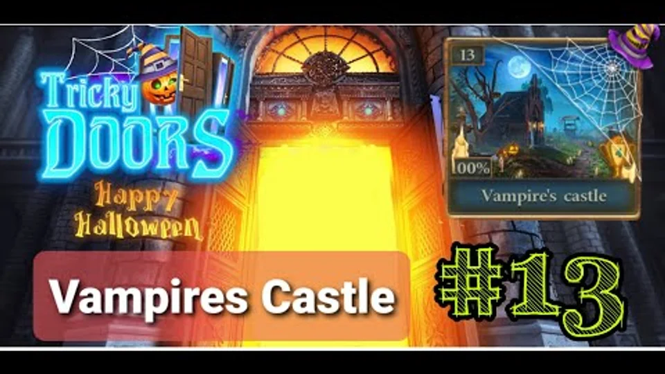 Tricky Doors Level 13 Vampire's Castle walkthrough gameplay