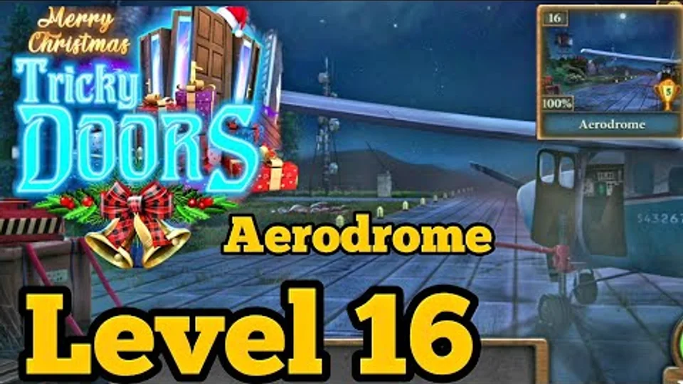 Tricky Doors Level 16 Aerodrome walkthrough gameplay