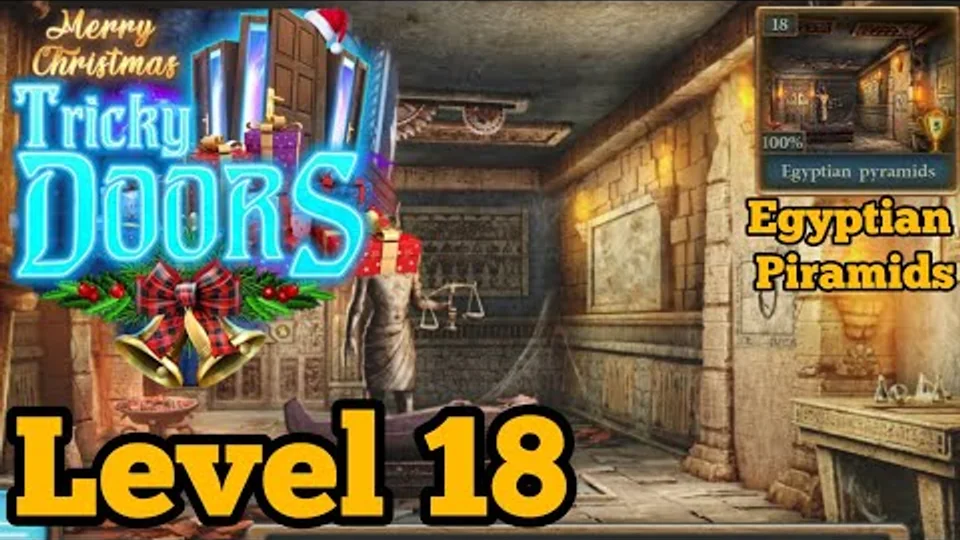 Tricky Doors Level 18 Egyptian Pyramids walkthrough gameplay
